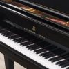 The keyboard of the Steinway model M polished black