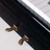 polished black bechstein concert upright piano 2 pedals