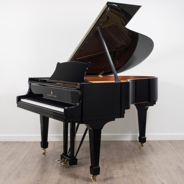 Steinway & sons model O polished black grand piano