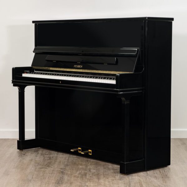 Feurich 123 Upright Piano in Polished Black