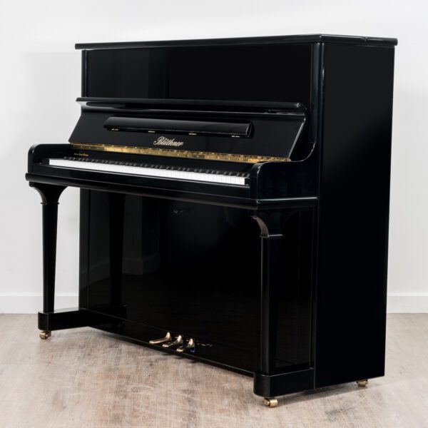 Bluthner 124 upright piano in polished black