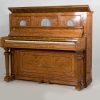 J&J Hopkinson upright piano in satinwood with inlay