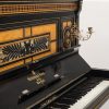 Steinway Model Vertigrand upright piano in black polish and satinwood in aesthetic