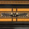 Steinway Model Vertigrand upright piano in black polish and satinwood in aesthetic