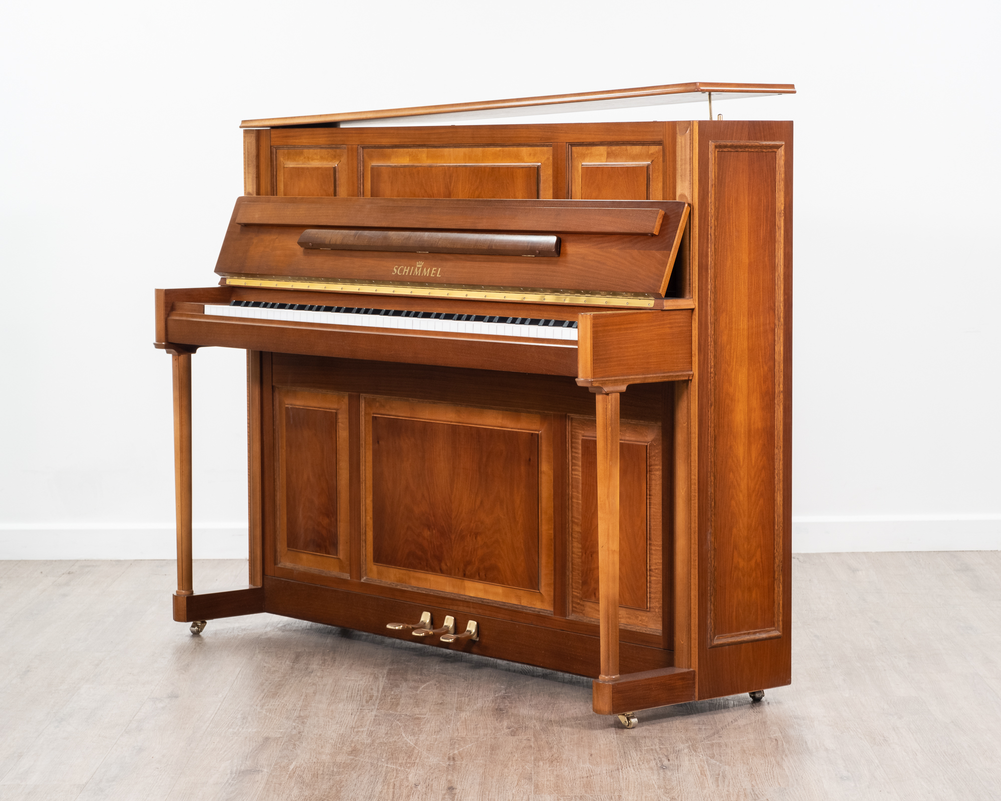 Schimmel 116 Silent Upright Piano in Satin Mahogany