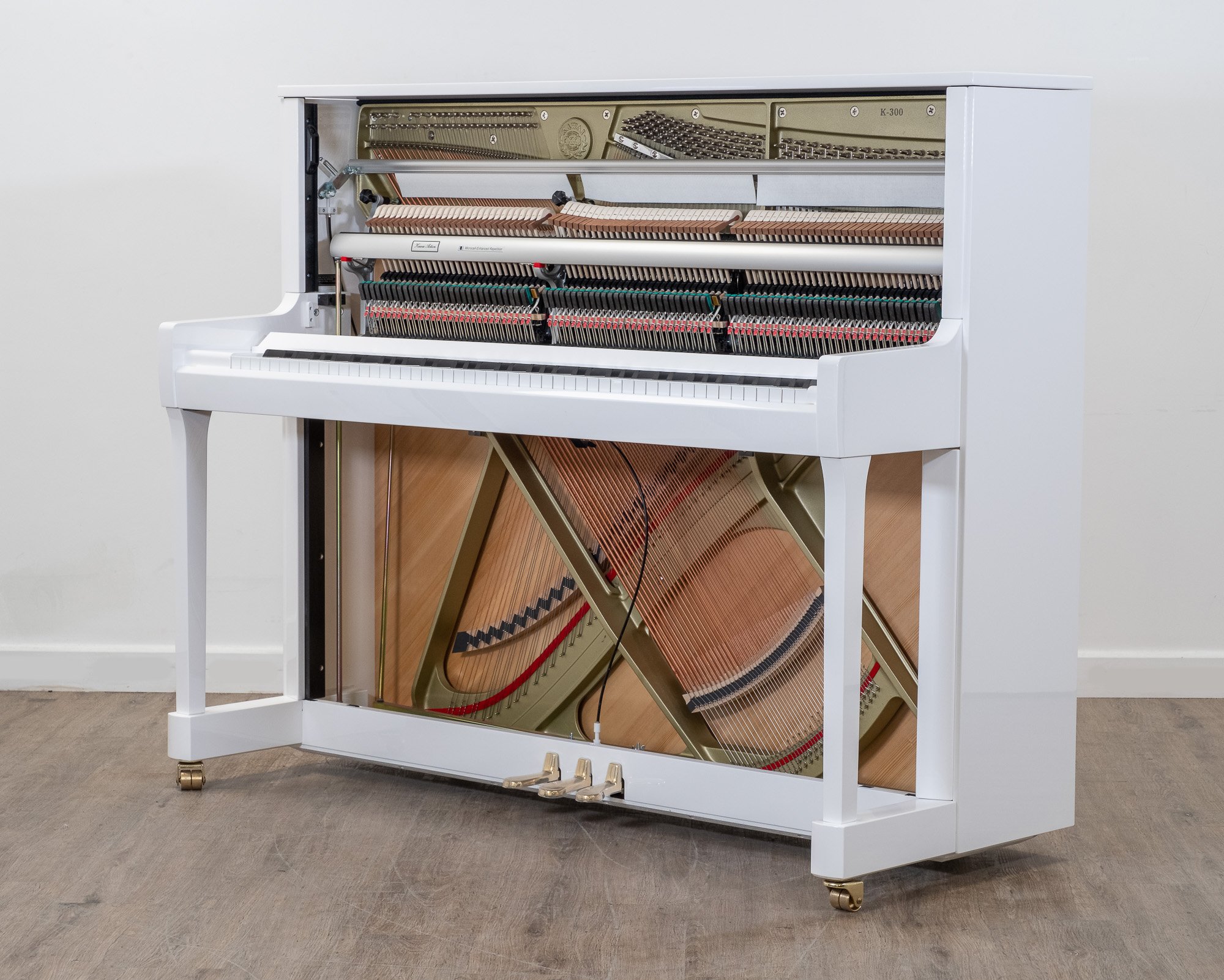 Kawai K300 Upright Piano in Polished White