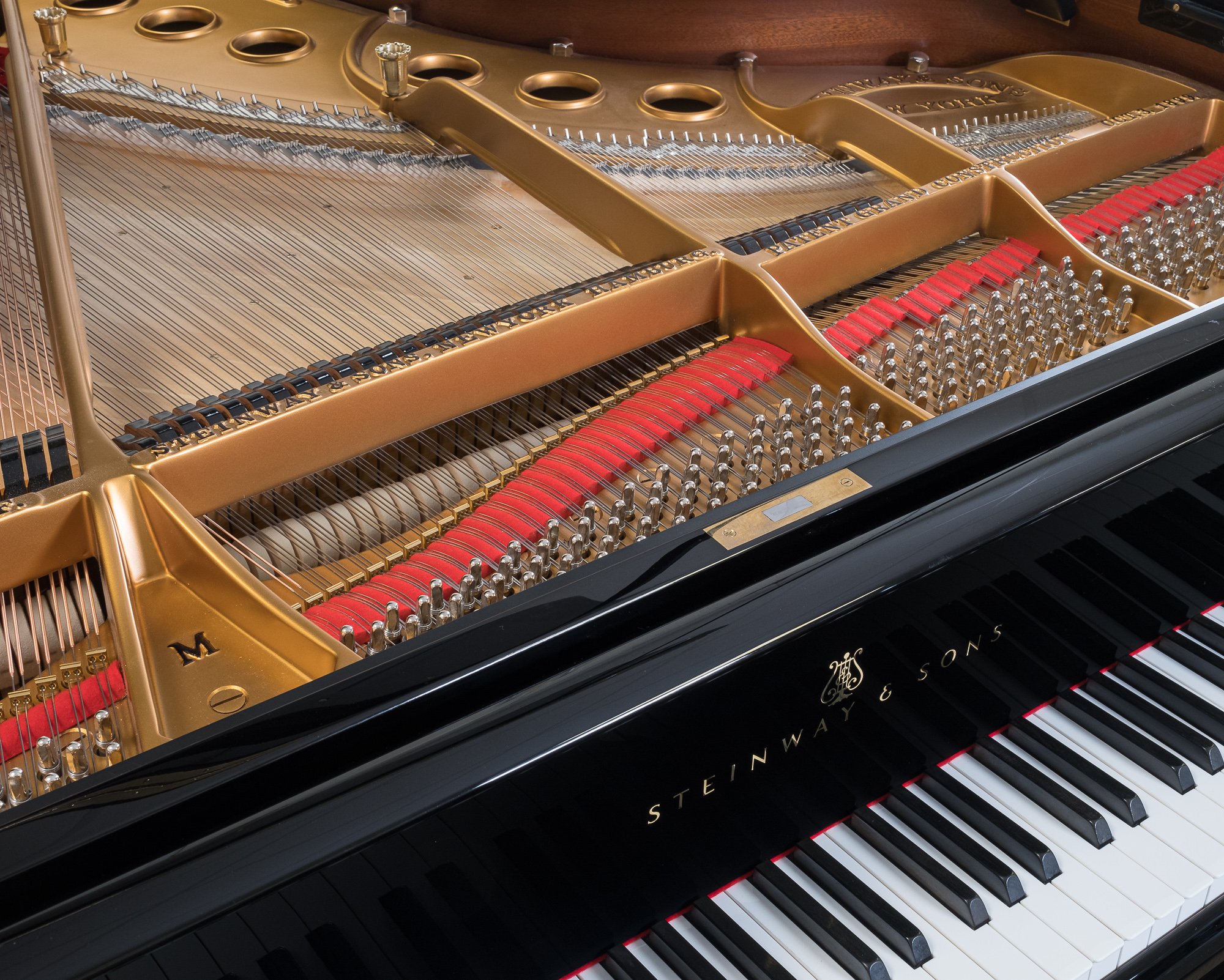 Steinway Model M Grand Piano in polished black