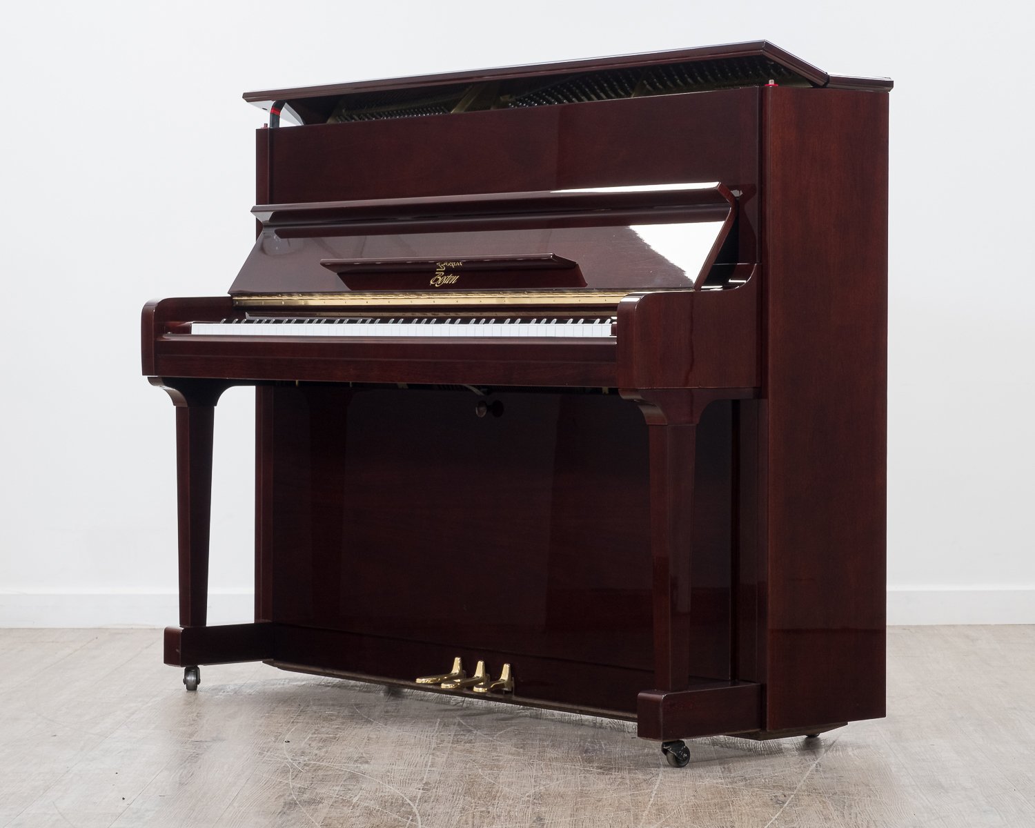 Steinway Boston 118 upright piano in polished mahogany